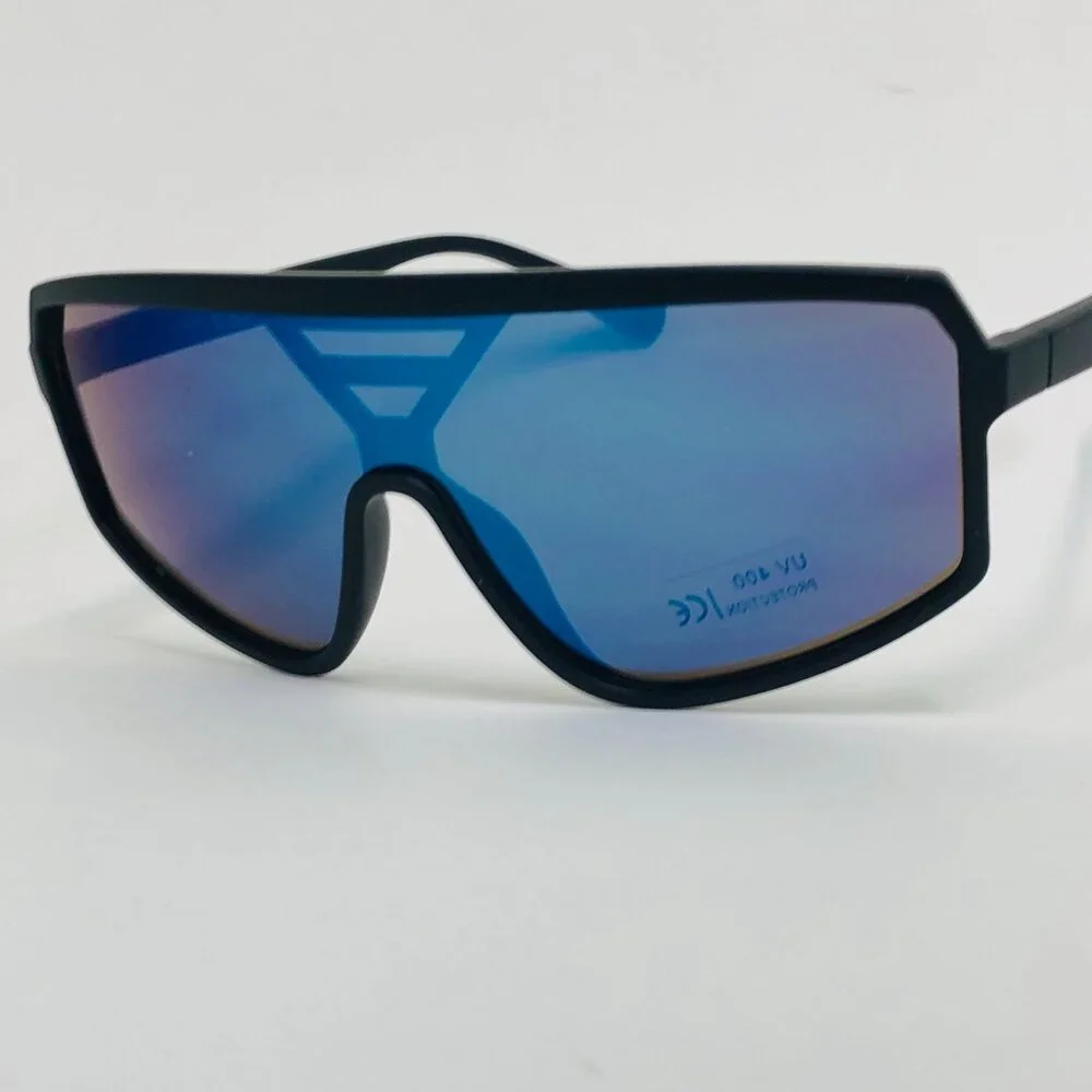 Men Sunglasses Blue Mirror Lens White Frame Driving Running Fishing Style Lentes